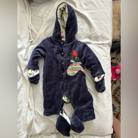 Little Red Caboose baby boy or girl fleece bunting suit - Picture 3 of 5